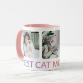 Beste Cat Mama je Foto Collage Pet Kaffeemaschine  Tasse (Vorderseite Links)