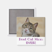 Beste Cat Mama je Foto Magnet (Vorderseite/Rückseite)
