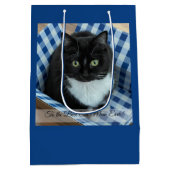 Beste Cat Mama je Foto Mittlere Geschenktüte (Rückseite)
