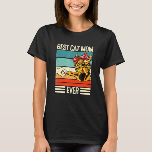 Beste Cat-Mama je für Cat-Mama mit Niedlichem Cat T-Shirt (Vorderseite)