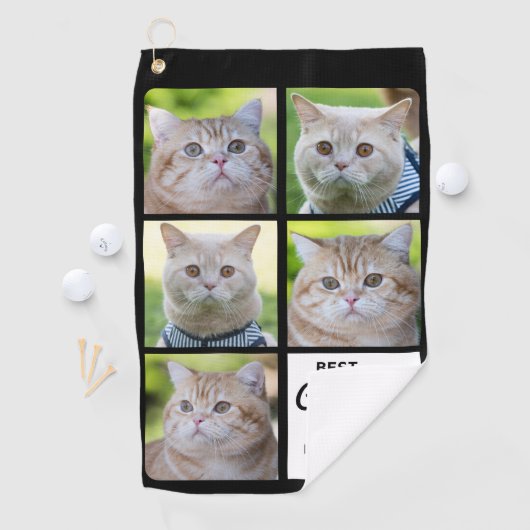 Beste CAT-MAMA je - Golfer - Personalisiert 5 Foto Golfhandtuch (Insitu)