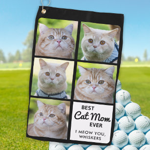 Beste CAT-MAMA je - Golfer - Personalisiert 5 Foto Golfhandtuch