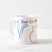 Beste Cat Mama je Kaffeetasse (Vorderseite Links)