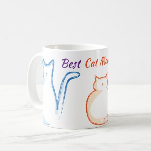 Beste Cat Mama je Kaffeetasse (Vorderseite Links)