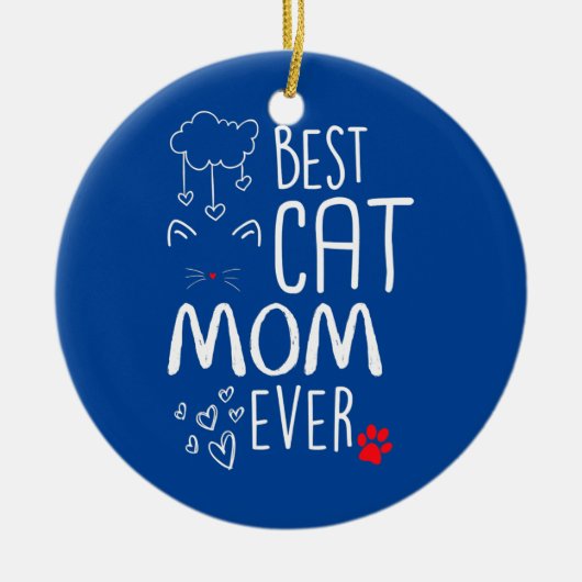Beste Cat Mama je Keramik Ornament (Vorne)