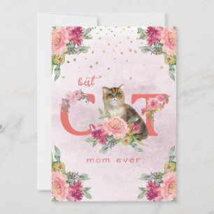 Beste Cat Mama je Kitten Illustration Muttertag Feiertagskarte