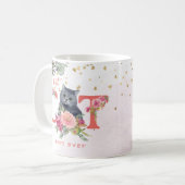 Beste Cat Mama je Kitten Illustration Muttertag Kaffeetasse (Vorderseite Links)