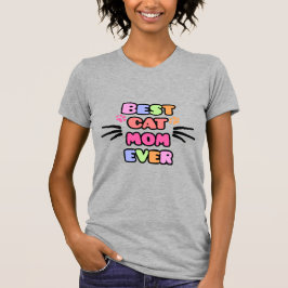 Beste Cat Mama je mit farbenfroher Bubbly Schrifta T-Shirt