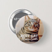 Beste Cat Mama je Modernes, benutzerdefiniertes Fo Button (Vorne & Hinten)