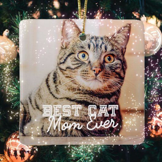 Beste Cat Mama je Modernes, benutzerdefiniertes Fo Keramikornament