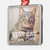 Beste Cat Mama je Modernes, benutzerdefiniertes Fo Ornament Aus Metall (Links)