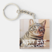 Beste Cat Mama je Modernes, benutzerdefiniertes Fo Schlüsselanhänger (Vorderseite)