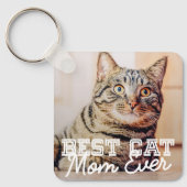 Beste Cat Mama je Modernes, benutzerdefiniertes Fo Schlüsselanhänger (Vorderseite)
