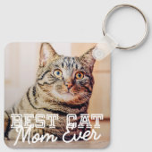 Beste Cat Mama je Modernes, benutzerdefiniertes Fo Schlüsselanhänger (Rückseite)
