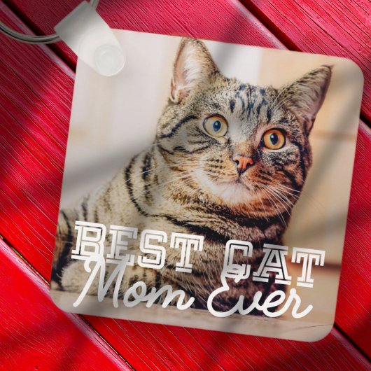 Beste Cat Mama je Modernes, benutzerdefiniertes Fo Schlüsselanhänger