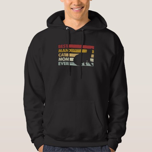 Beste Cat Mama je Mutter Manx Cat Hoodie (Vorderseite)