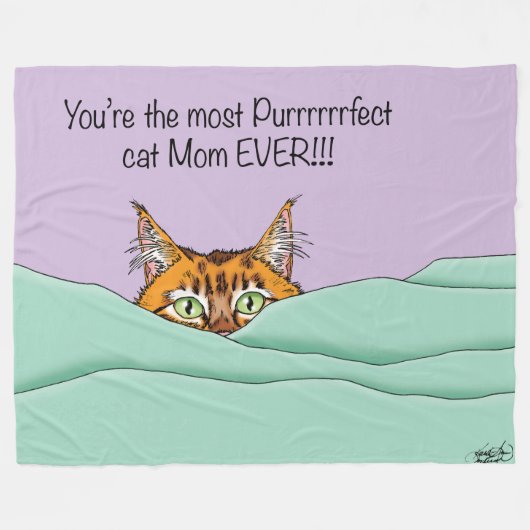 Beste Cat Mama je! Muttertag Fleecedecke (Vorderseite (Horizontal))