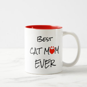 Beste Cat Mama je Muttertag Personalisiertes Foto Zweifarbige Tasse