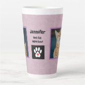 Beste Cat Mama je | Name/Fotos Rosa Latte Tasse (Vorderseite)