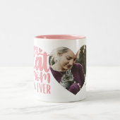 Beste Cat Mama je Niedlich Foto Name Rosa Zweifarbige Tasse (Mittel)