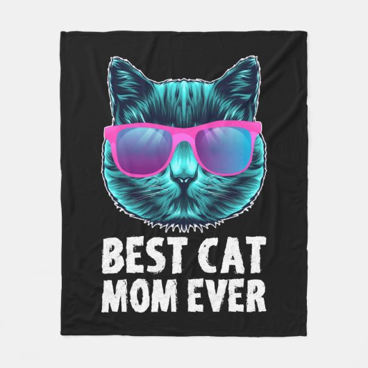 Beste Cat-Mama je Niedliche Sonnenbrille Fleecedecke (Vorderseite)