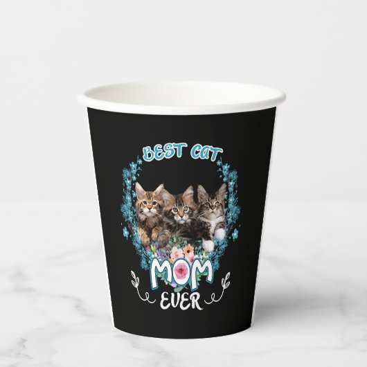 Beste Cat Mama je Pappbecher (Vorderseite)