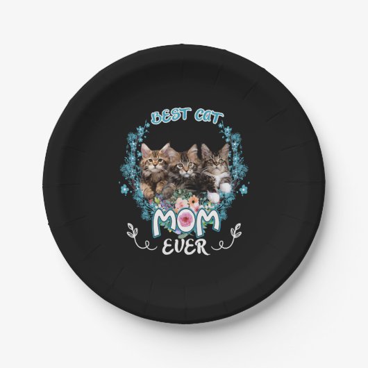 Beste Cat Mama je Pappteller (Vorderseite)