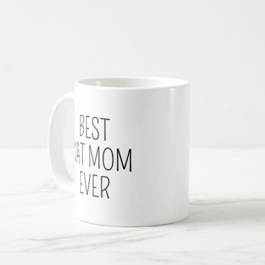 Beste Cat-Mama je personalisieren Foto Mommy Birth Kaffeetasse (Vorderseite Links)