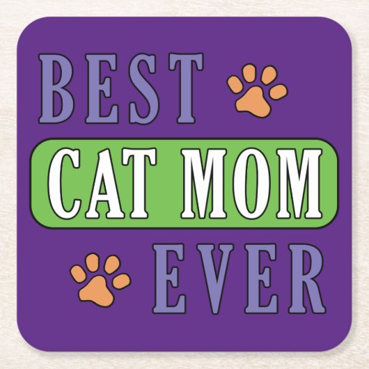 Beste Cat Mama je Rechteckiger Pappuntersetzer (Vorderseite)