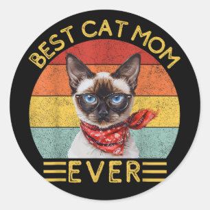 Beste Cat Mama je Runder Aufkleber