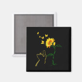 Beste Cat Mama je Sonnenblumen Muttertag Geschenke Magnet (Vorderseite/Rückseite)