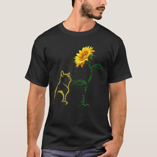 Beste Cat Mama je Sonnenblumen Muttertag T-Shirt (Vorderseite)