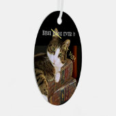 Beste Cat Mama je Spaß Ornament Aus Metall (Vorderseite Rechts)