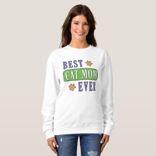 Beste Cat Mama je Sweatshirt (Vorne ganz)