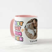 Beste Cat-Mama je Tasse mit benutzerdefiniertem Fo (Vorderseite Links)