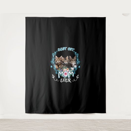 Beste Cat Mama je Wandteppich (Vorderseite)