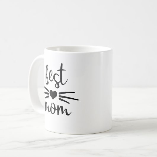 Beste Cat Mama Kitty Face Kaffeetasse (Vorderseite Links)