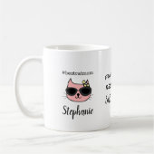 Beste Cat Mama Personalisierter Name Kaffeetasse (Links)