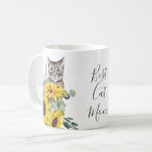 Beste Cat Mama Sonnenblumen Kaffeetasse (Vorderseite Links)