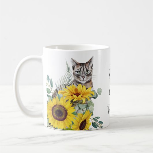 Beste Cat Mama Sonnenblumen Kaffeetasse (Links)
