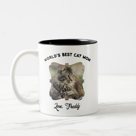 Beste Cat Mama Verziert Border Tasse (Links)