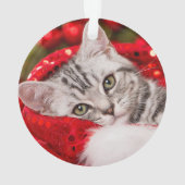 Beste Cat-Mama| Zwei handgeschriebene Foto Ornament (Rückseite)