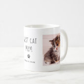 Beste Cat-Mama | Zwei handgeschriebene Fotos Kaffeetasse (VorderseiteRechts)