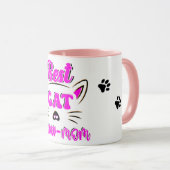 Beste Cat Meow Mama Paw Print Coffee Tasse (VorderseiteRechts)