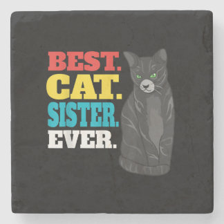 Beste Cat Sister je | Niedlich Kitty Cat Lovers Steinuntersetzer