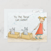 Beste Cat Sitter Postkarte (Vorne/Hinten)