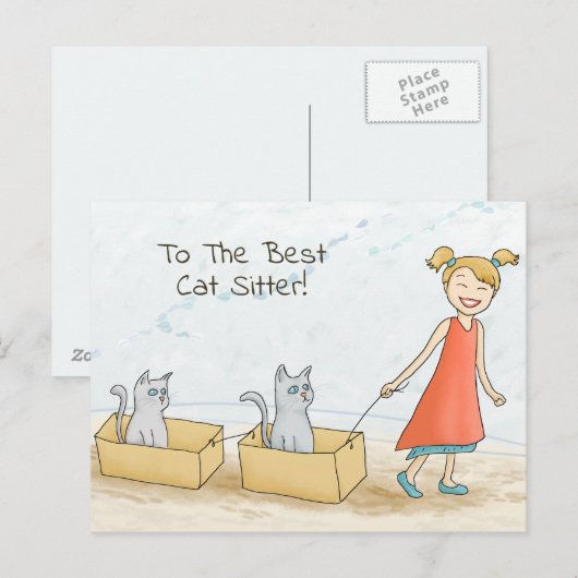 Beste Cat Sitter Postkarte (Vorne/Hinten)