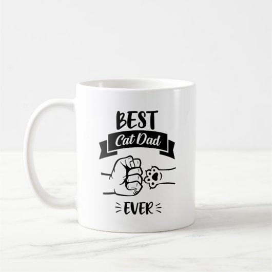 Beste Cat Vater je Fist & Paw Bump Quotes Kaffeetasse (Links)