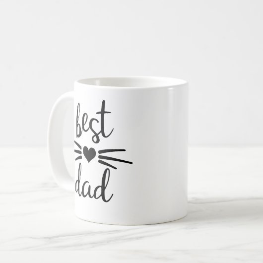 Beste Cat Vater Kitty Face Kaffeetasse (Vorderseite Links)