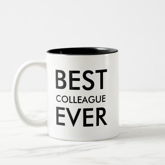 Beste Collegue je | Verlassend Geschenke Zweifarbige Tasse (Links)